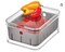 Recycled Plastic Crisp Produce Storage Containers with Lid and Colander Basket, 8.32" x 6.32" x 3.76", Clear/Gray